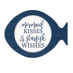 Add a touch of coastal charm to your space with this fish shaped wall decor featuring a whimsical design of a mermaid and starfish. Made from wood, this beach-inspired piece is perfect for adding a pop of colour and personality to any room. Whether it's for your home or office, this unique wall decor will surely create a fun and relaxed atmosphere. Elevate your interior decor with this T.O.P. branded piece that is both stylish and eye-catching. Size: 28 * 1.2 * 20.32 cm