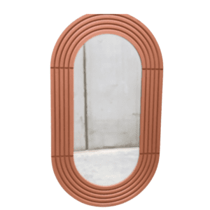 Add a touch of elegance to your home or office with this large wooden round mirror.  Measuring 107cm in height and 76cm in length, it's perfect for applying makeup or adding a stylish accent to your space.  The mirror is wall-mounted for convenience and the brown wooden frame is sure to complement any modern décor.  Crafted from high-quality wood, this mirror is durable and will last for years to come.  Whether you're using it for personal grooming or as a decorative piece, it's sure to impress.  Don't miss out on this beautiful addition to your hom
