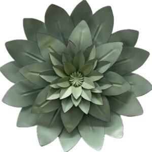 3D Metal Wall Art for home decor 52 cm large Green Flower /succulent