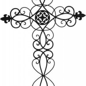 Wall Metal Decor Art Home Living Curla Cross Big Large Ornament Sculpture 67 cm