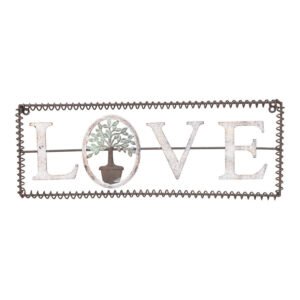 LOVE Metal Wall Decor Door sign Home Garden Hanging Sculpture Ornament 48 cm